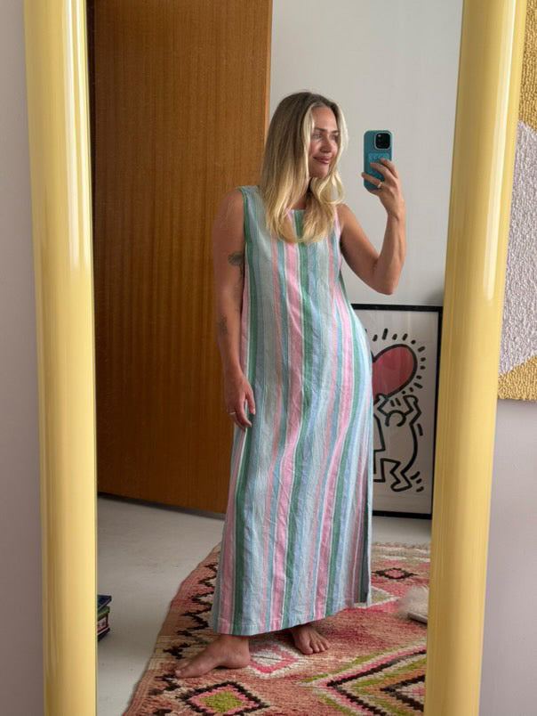 Ladies Calypso Midi Dress - Candy Stripe