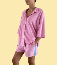 PRE ORDER - Ladies Sunny Somewhere Terry Towel Shorts - Pink