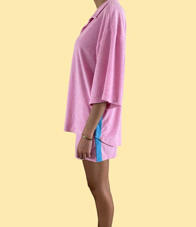 PRE ORDER - Ladies Sunny Somewhere Terry Towel Shorts - Pink